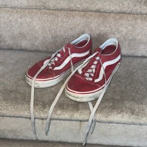 Vans Red and White Women's Shoes